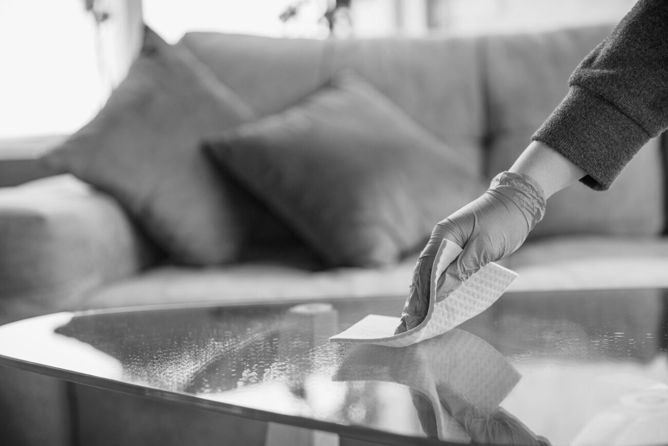 Disinfecting in home during epidemic - prevention and protection of coronavirus spreading